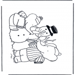 Vinter - Coloring pages Snowman