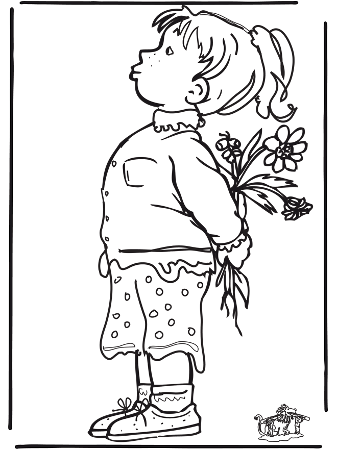 Girl with flowers