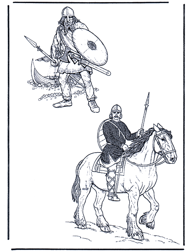 2 soldiers - Fargeleggingstegninger middelalderen