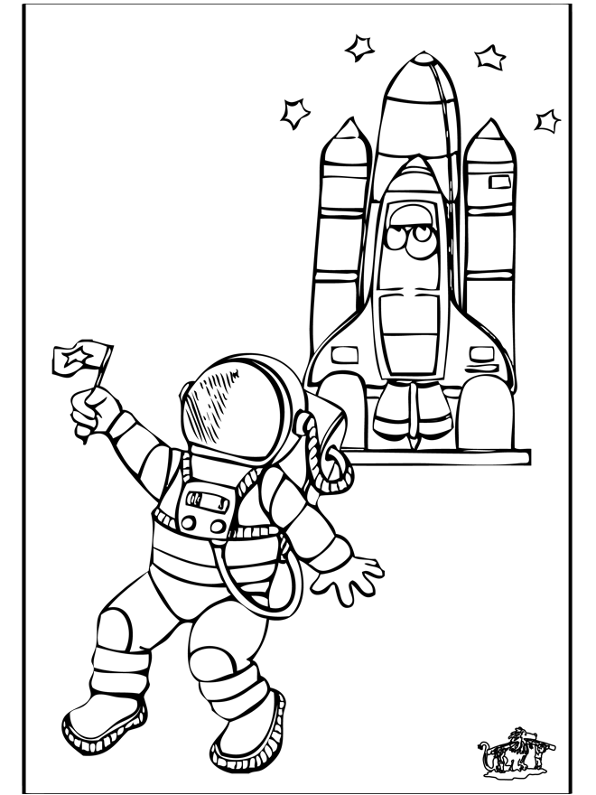 Astronaut 2 - Fargeleggingstegninger romfart