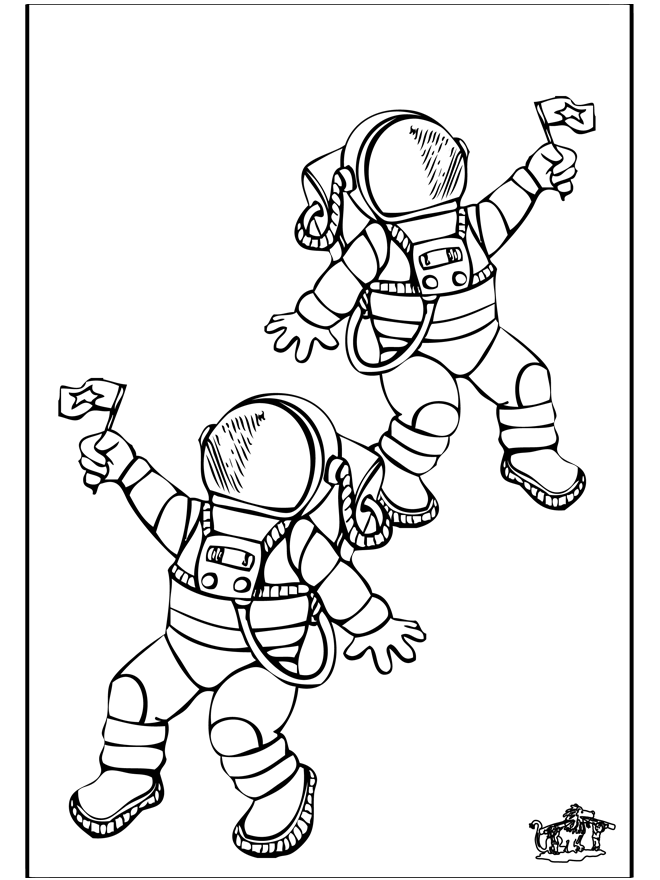 Astronaut - Fargeleggingstegninger romfart