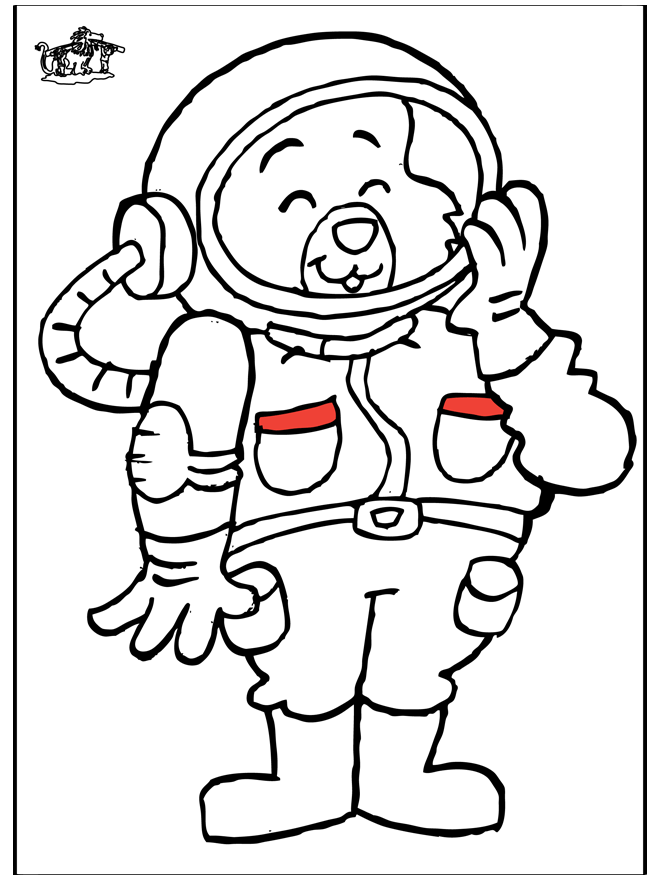 Astronaut cat - Fargeleggingstegninger romfart