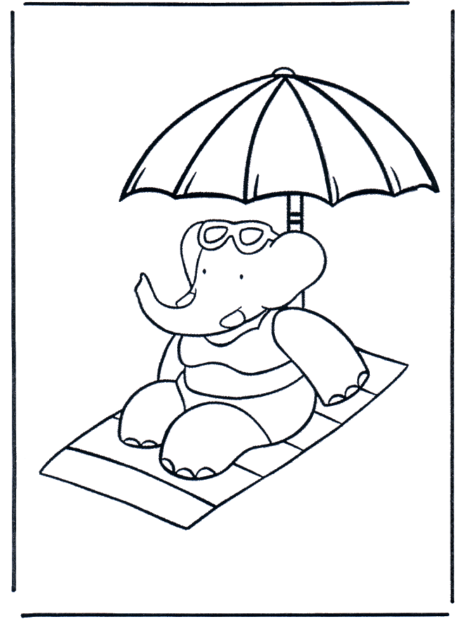 Babar 1 - Fargeleggingstegning Babar