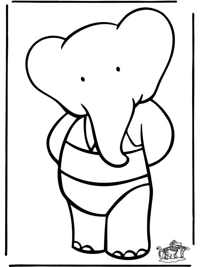 Babar 13 - Fargeleggingstegning Babar