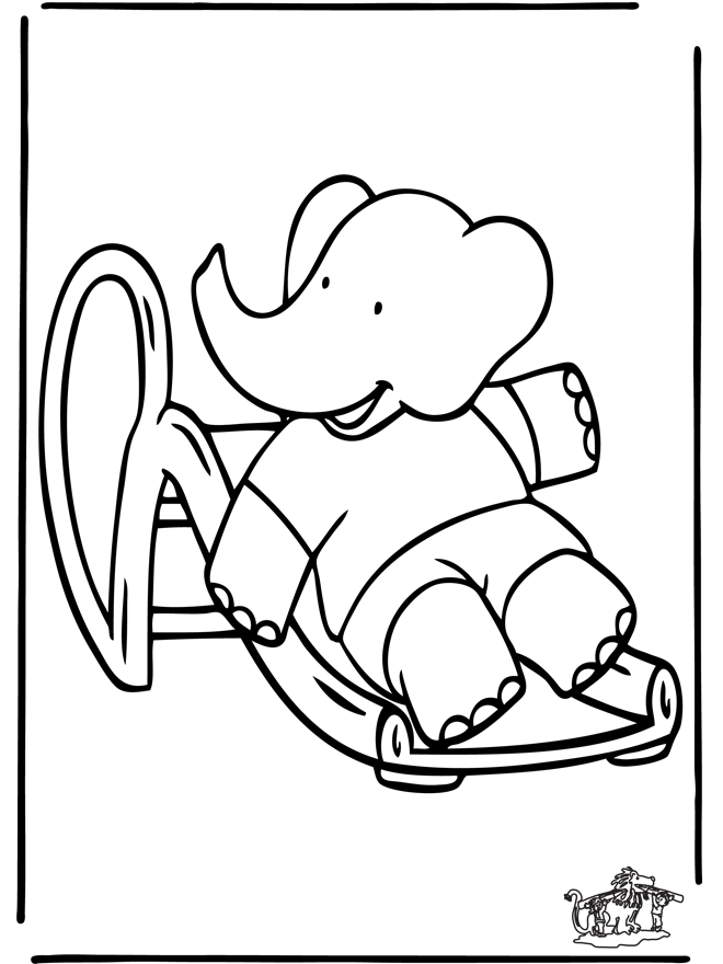 Babar 14 - Fargeleggingstegning Babar