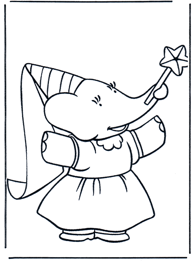 Babar 4 - Fargeleggingstegning Babar