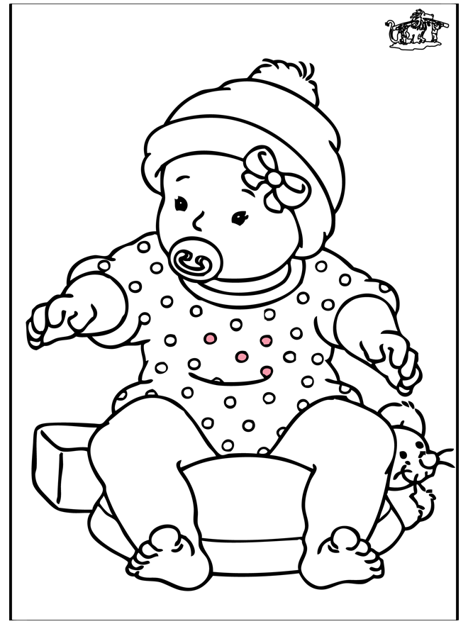 Baby girl 2 - Fargeleggingstegninger baby