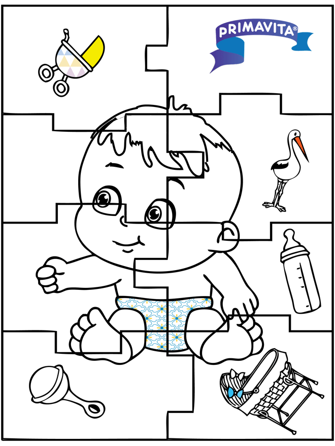 Baby puzzle 2 - Fargeleggingstegninger baby