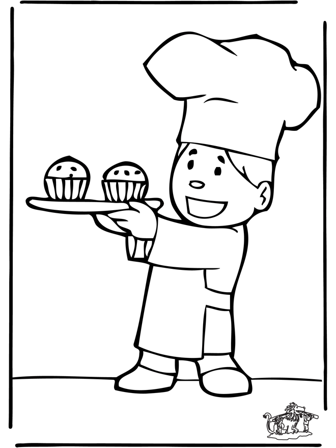 Baker 5 - Fargeleggingstegning bakeren