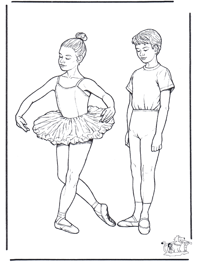 Ballet 1 - Fargeleggingstegning ballet