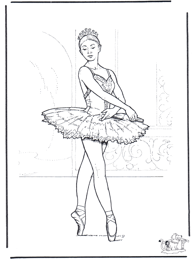 Ballet 3 - Fargeleggingstegning ballet