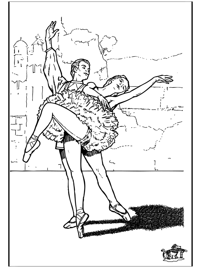 Ballet 9 - Fargeleggingstegning ballet