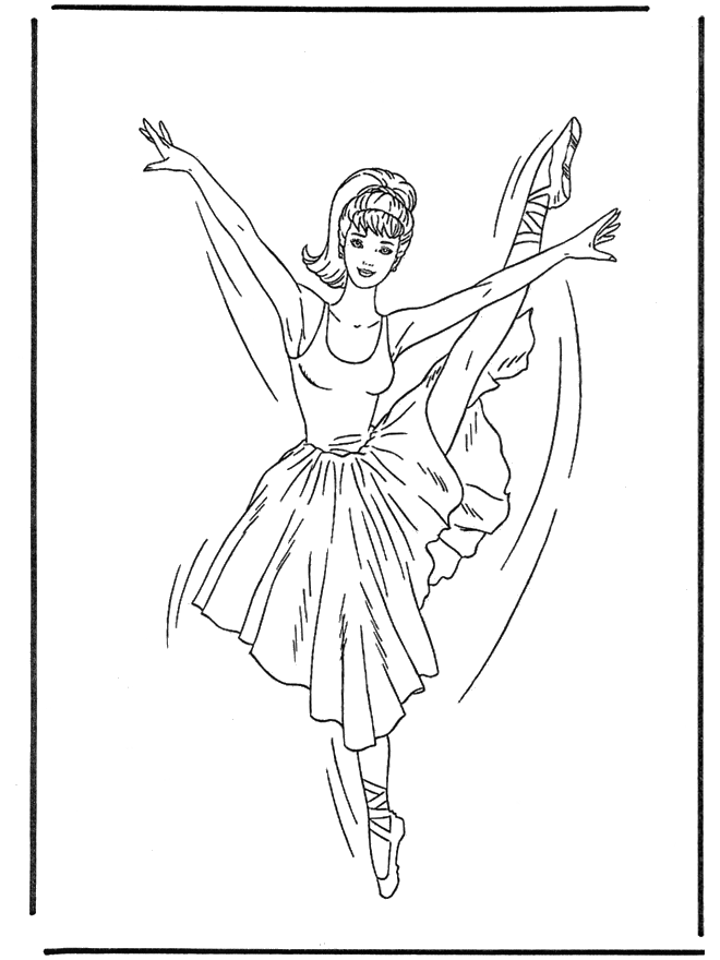 Ballet dancer 1 - Fargeleggingstegning ballet