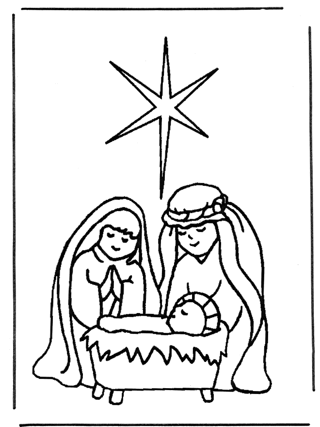 Birth of Jesus 1 - Bibel fargeleggingstegninger Jul