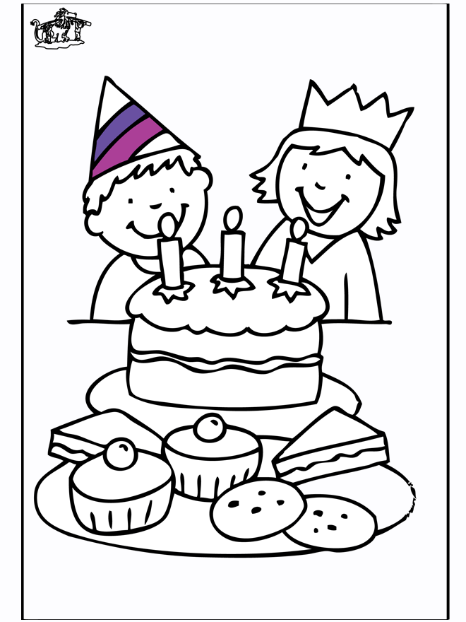 Birthday 3 - Fargeleggingstegninger bursdag