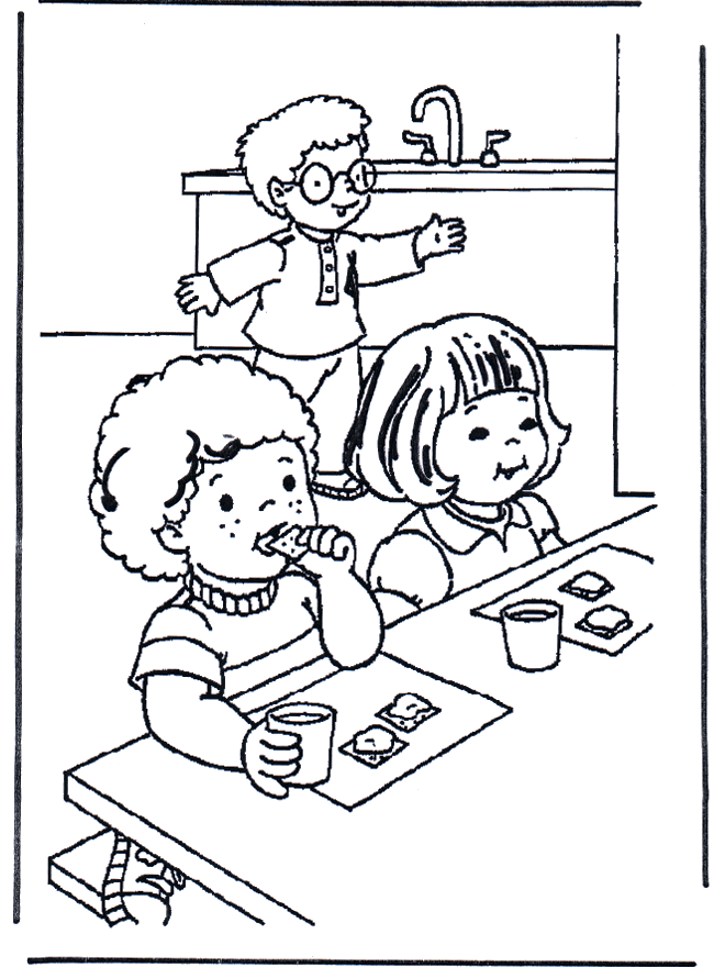 Breakfast - Fargeleggingstegning småbarn