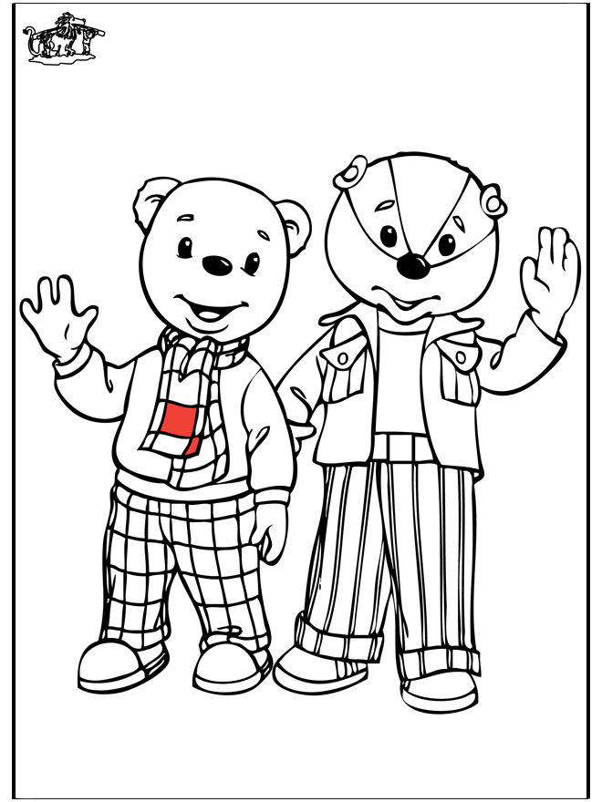 Brown bear and his friend - Fargeleggingstegning dyr