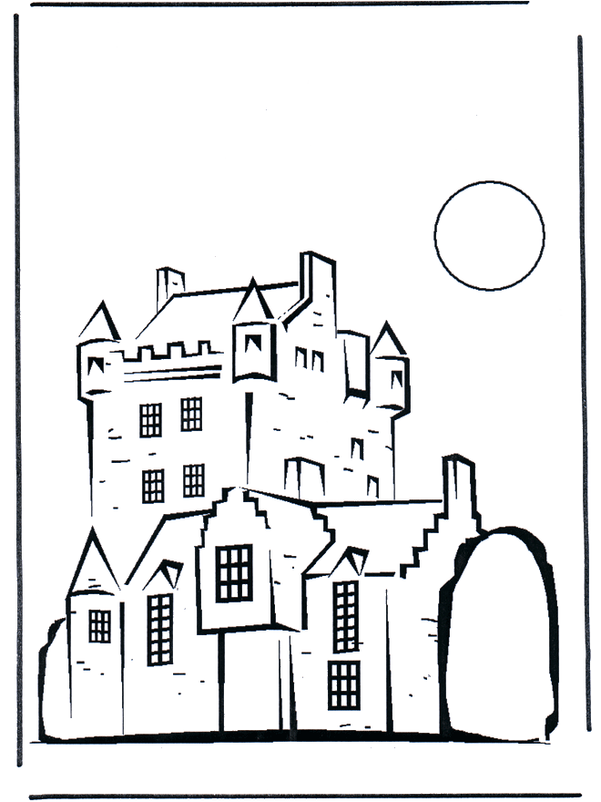 Castle 2 - Fargeleggingstegning slott