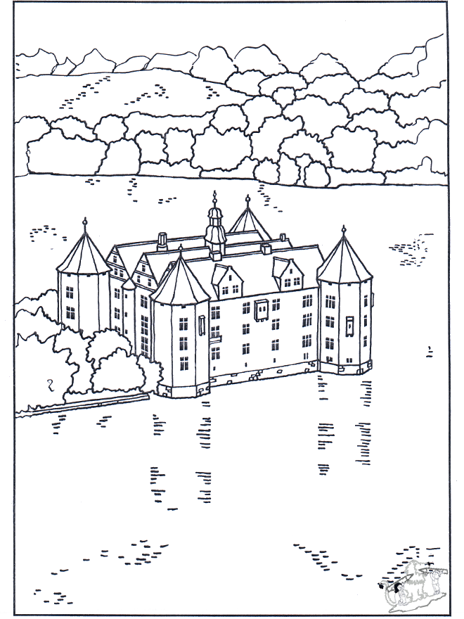 Castle 4 - Fargeleggingstegning slott