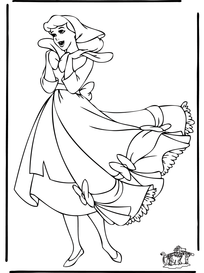 Cinderella 13 - Fargeleggingstegning Askepott