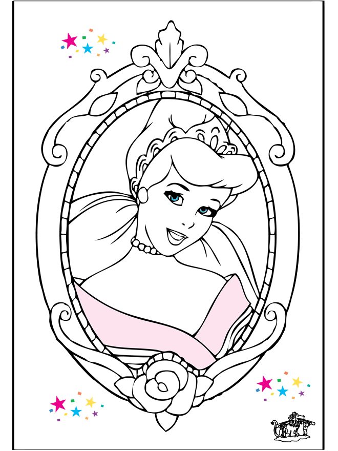 Cinderella 15 - Fargeleggingstegning Askepott