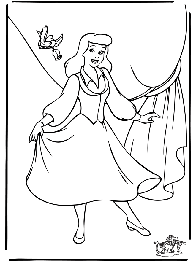 Cinderella 8 - Fargeleggingstegning Askepott