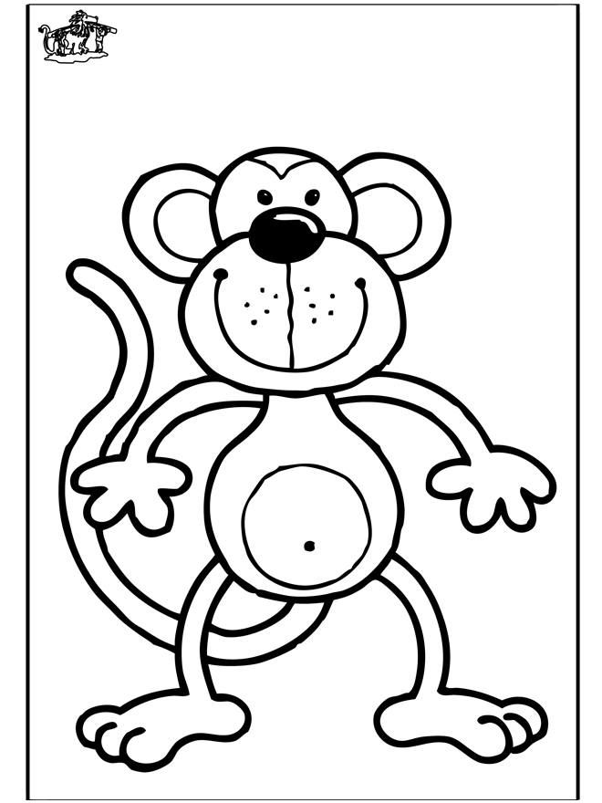 Coloring page Monkey - Fargeleggingstegninger dyrehage