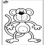 Dyr - Coloring page Monkey
