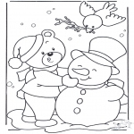 Vinter - Coloring page snow