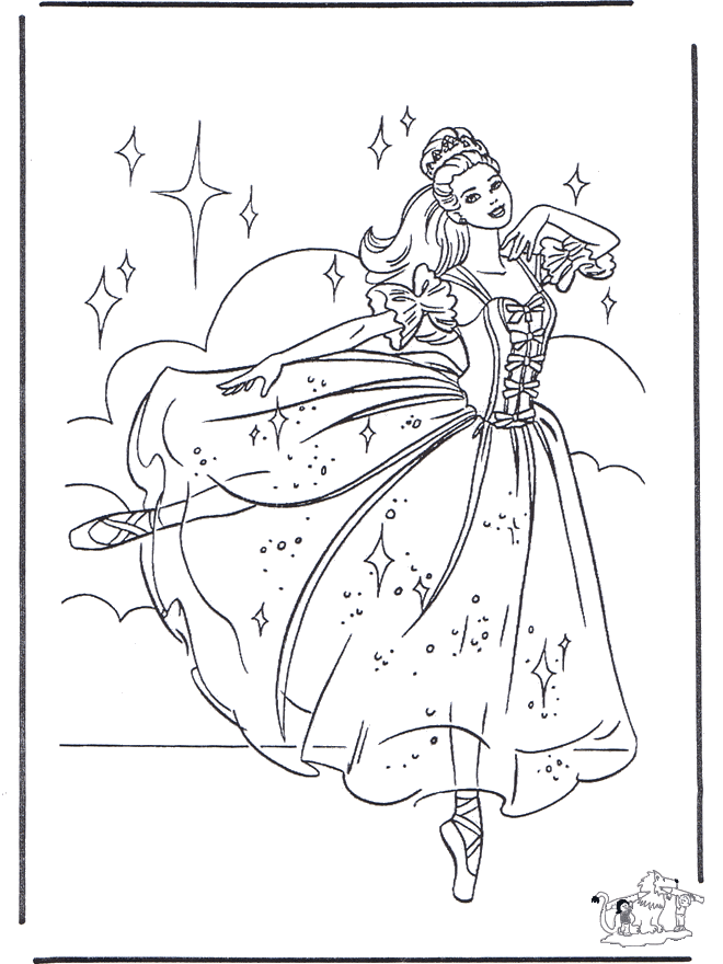 Coloring pages Barbie  - Fargeleggingstegning Barbie