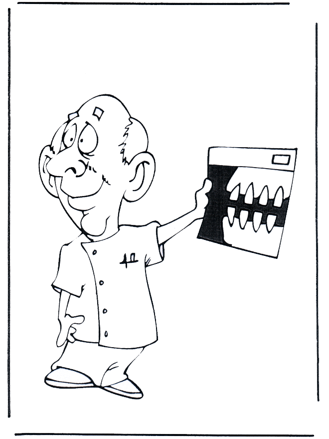 Coloring pages dentists - Fargeleggingstegning tannlegen