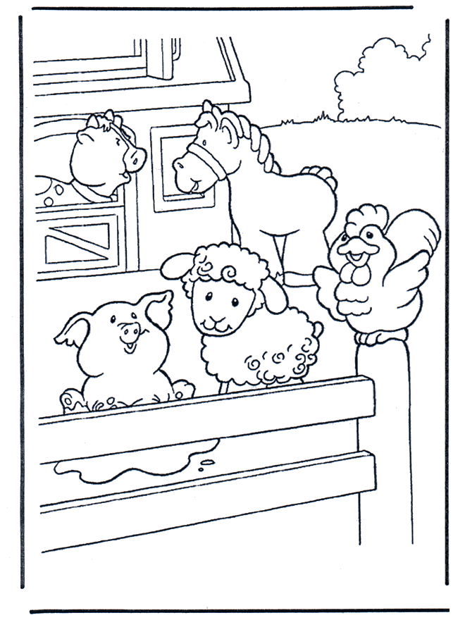 Coloring pages farm - Husdyr og gårdsdyr