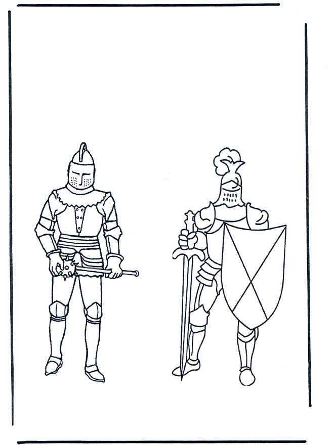 Coloring pages knights - Fargeleggingstegninger riddere
