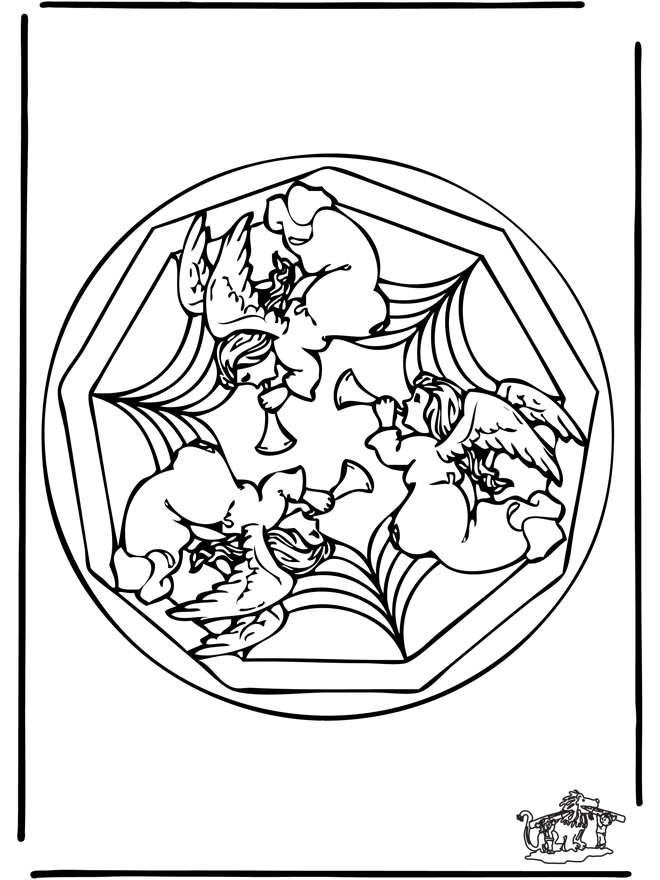 Coloring pages mandala angel - Småbarnsmandalaer