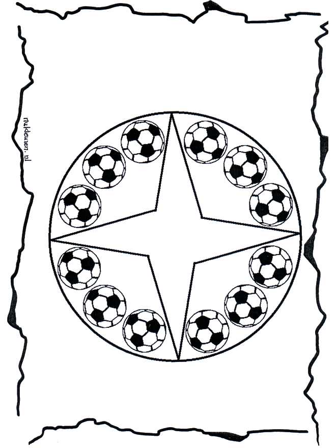 Coloring pages mandala football - Småbarnsmandalaer