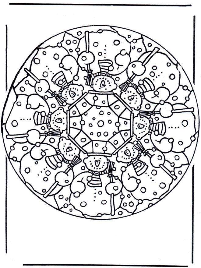 Coloring pages mandala winter - Småbarnsmandalaer