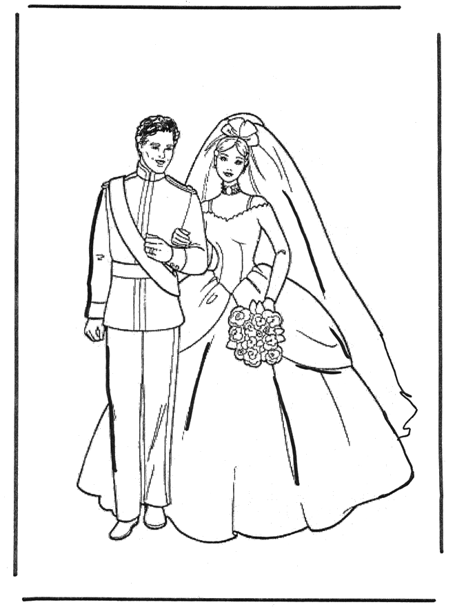 Coloring pages marriage - Fargeleggingstegninger bryllup