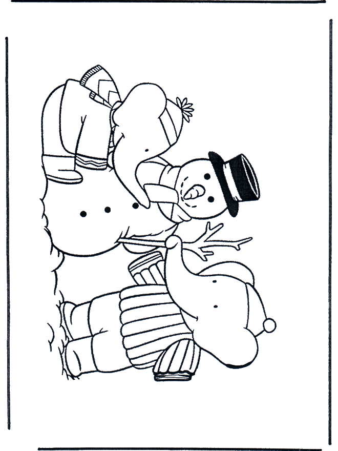 Coloring pages Snowman 1 - Fargeleggingstegninger sne