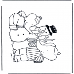 Vinter - Coloring pages Snowman 1