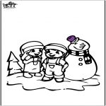 Vinter - Coloring pages Snowman 2