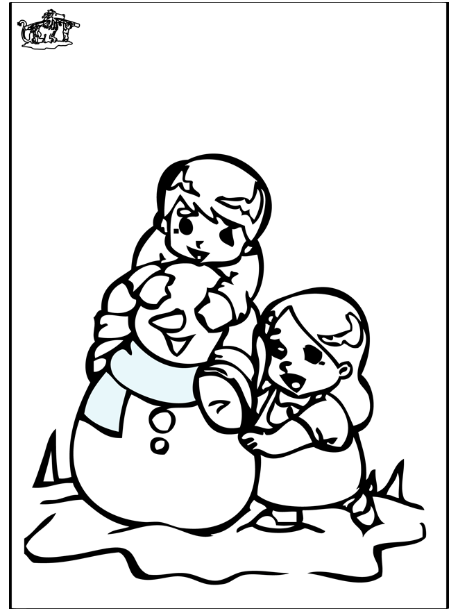 Coloring pages Snowman 3 - Fargeleggingstegninger sne