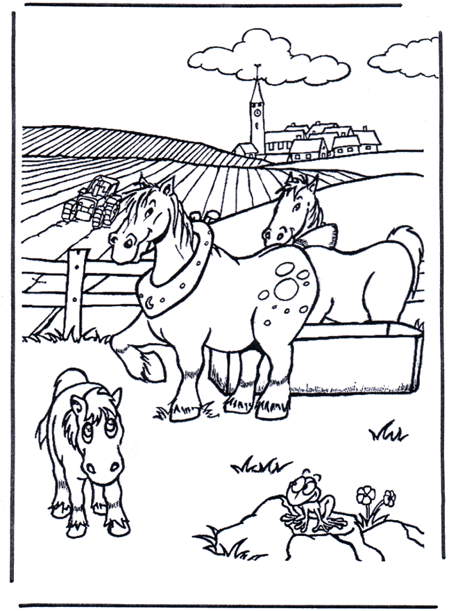 Coloring picture horse - Fargeleggingstegninger hester