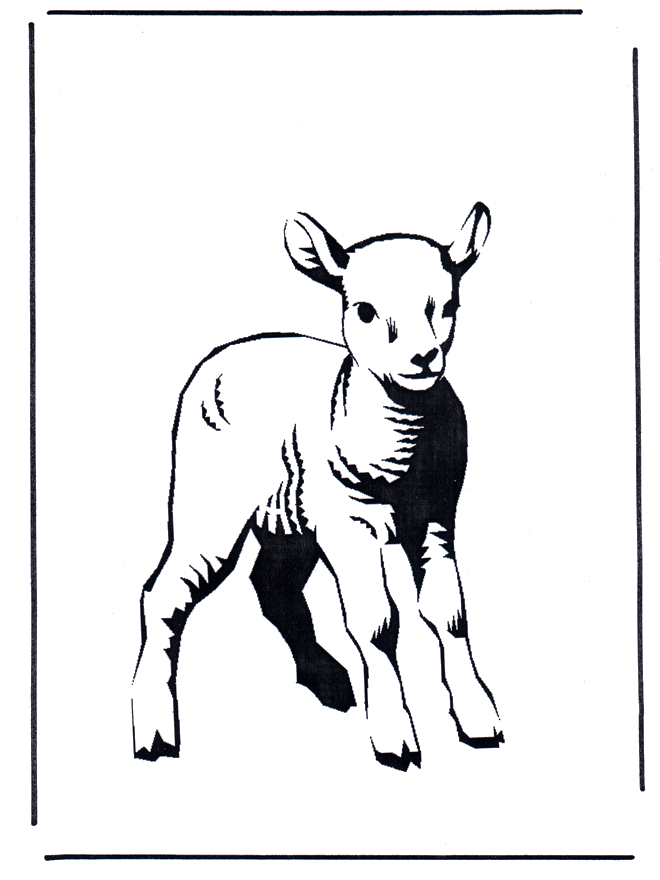 Coloring sheet lamb - Fargeleggingstegninger vår