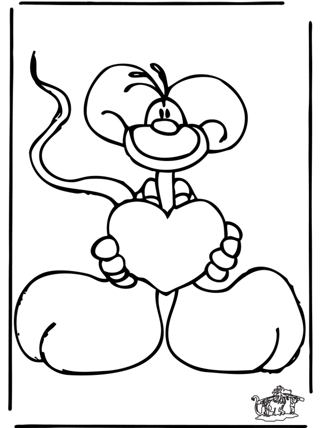 Coloring sheets Valentine's day - Fargeleggingstegninger Valentinsdag