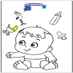 Temaer - Coloringpage baby 3