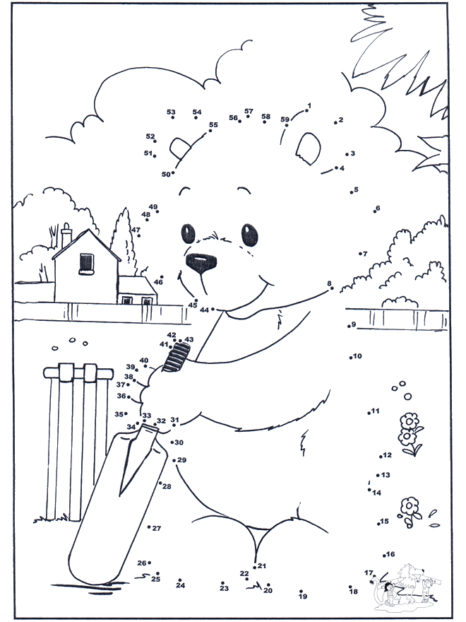 Connect the Dots - bear 3 - Siffertegning