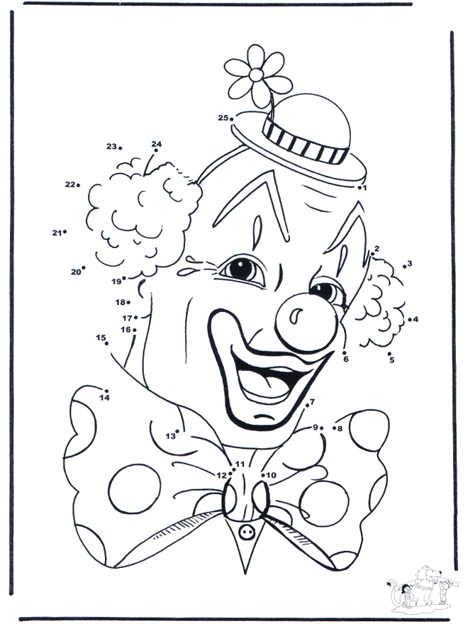 Connect the Dots - clown 3 - Siffertegning