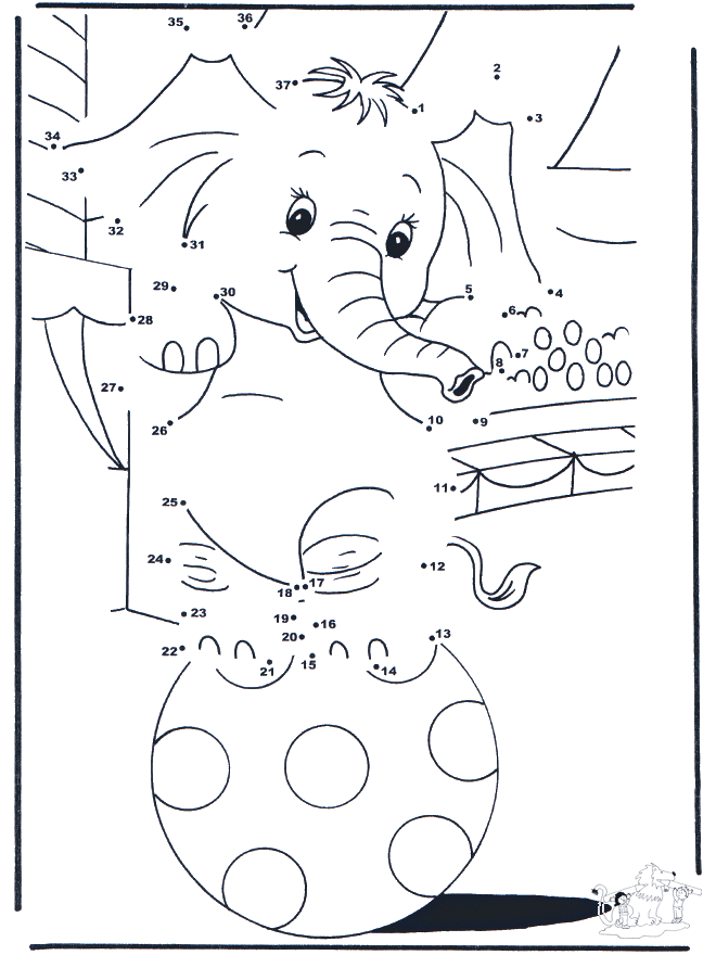 Connect the Dots - elephant 2 - Siffertegning