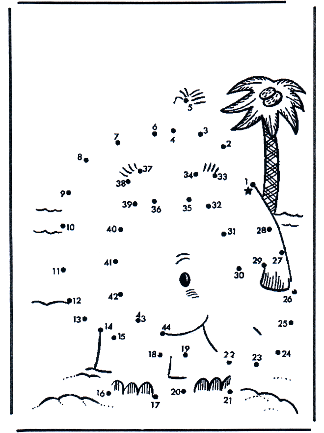 Connect the Dots island - Siffertegning