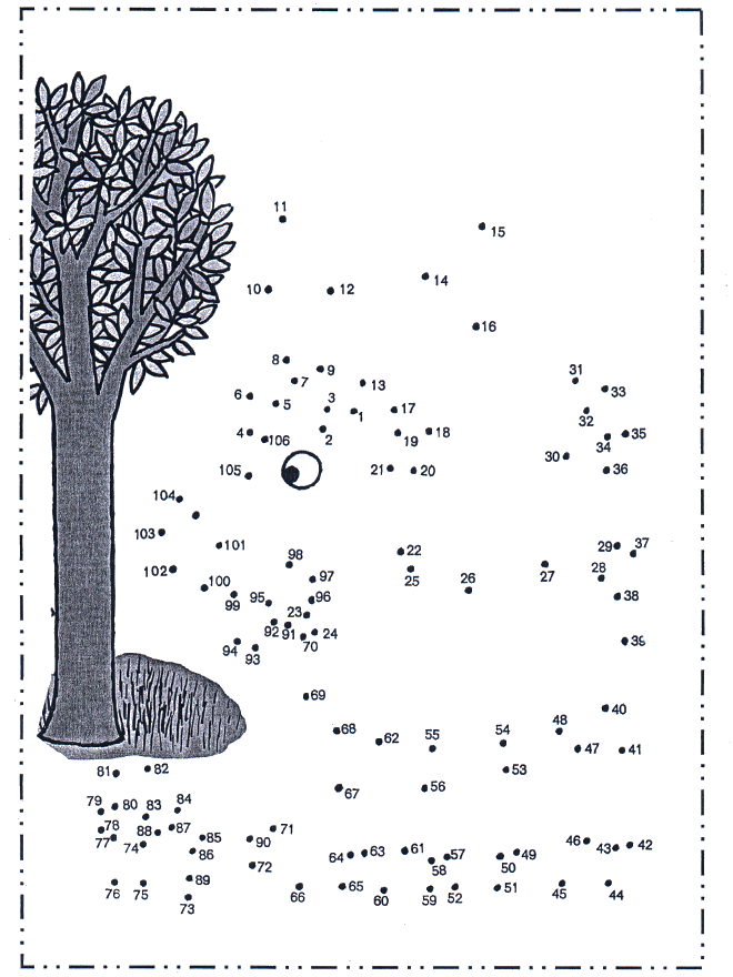 Connect the Dots - tree - Siffertegning